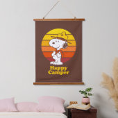 Snoopy | Beagle Scout - Happy Camper Wandteppich Mit Holzrahmen (Schlafzimmer)