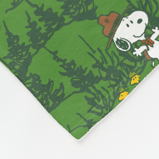 Snoopy Beagle Scout Hiking Pattern Fleecedecke (Ecke)