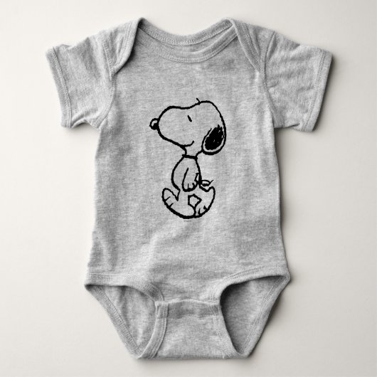 Snoopy Black & Magenta Baby Strampler (Vorderseite)