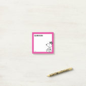 Snoopy Black & Magenta | Füge Deinen Namen hinzu Post-it Klebezettel (Auf Schreibtisch)