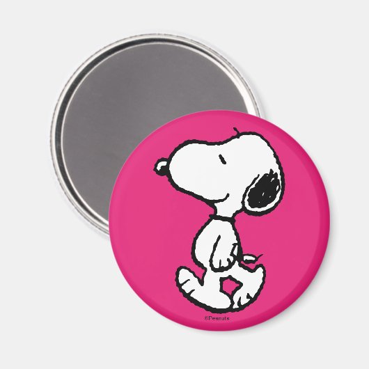 Snoopy Black & Magenta Magnet (Vorderseite/Rückseite)