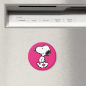 Snoopy Black & Magenta Magnet (In Situ (Geschirrspüler))