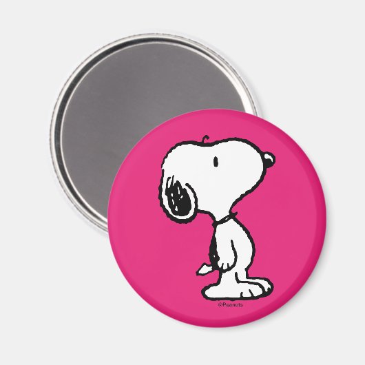 Snoopy Black & Magenta Magnet (Vorderseite/Rückseite)
