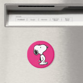 Snoopy Black & Magenta Magnet (In Situ (Geschirrspüler))