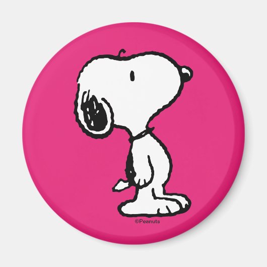 Snoopy Black & Magenta Magnet (Vorne)