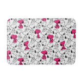 Snoopy Black & Magenta Pattern Badematte (Vorderseite)