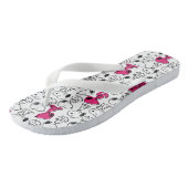 Snoopy Black & Magenta Pattern Badesandalen (Schrägansicht)