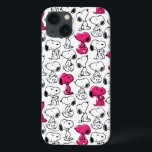 Snoopy Black & Magenta Pattern Case-Mate iPhone Hülle<br><div class="desc">Take a look at this super cute design featuring Snoopy in a black and magenta pattern.</div>