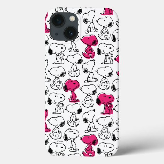 Snoopy Black & Magenta Pattern Case-Mate iPhone Hülle (Rückseite)