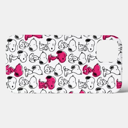Snoopy Black & Magenta Pattern Case-Mate iPhone Hülle (Rückseite (Horizontal))