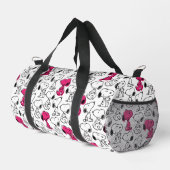 Snoopy Black & Magenta Pattern Duffle Bag (Rechte Ecke)