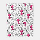 Snoopy Black & Magenta Pattern Fleecedecke (Vorderseite)
