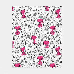 Snoopy Black & Magenta Pattern Fleecedecke