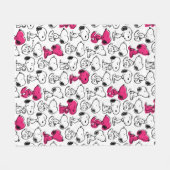 Snoopy Black & Magenta Pattern Fleecedecke (Vorderseite (Horizontal))