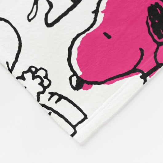 Snoopy Black & Magenta Pattern Fleecedecke (Ecke)