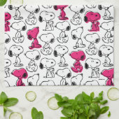 Snoopy Black & Magenta Pattern Geschirrtuch (Gefaltet)