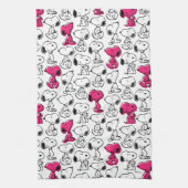 Snoopy Black & Magenta Pattern Geschirrtuch (Vertikal)