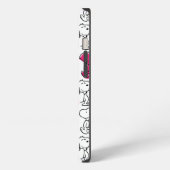 Snoopy Black & Magenta Pattern iPhone Hülle (Linke Seite)