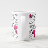 Snoopy Black & Magenta Pattern Jumbo-Tasse (Rückseite)