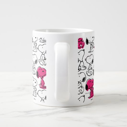 Snoopy Black & Magenta Pattern Jumbo-Tasse (Rückseite)