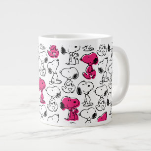 Snoopy Black & Magenta Pattern Jumbo-Tasse