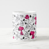 Snoopy Black & Magenta Pattern Jumbo-Tasse (Vorderseite)