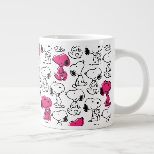 Snoopy Black & Magenta Pattern Jumbo-Tasse (Rechts)