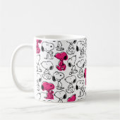Snoopy Black & Magenta Pattern Kaffeetasse (Links)