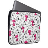 Snoopy Black & Magenta Pattern Laptopschutzhülle (Vorne Rechts)