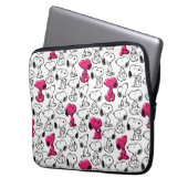 Snoopy Black & Magenta Pattern Laptopschutzhülle (Vorderseite Links)