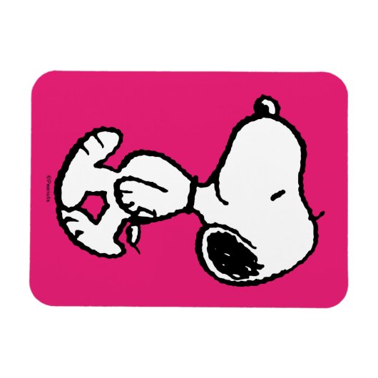 Snoopy Black & Magenta Pattern Magnet (Horizontal)