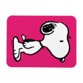 Snoopy Black & Magenta Pattern Magnet (Horizontal)