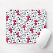 Snoopy Black & Magenta Pattern Mousepad (Mit Mouse)