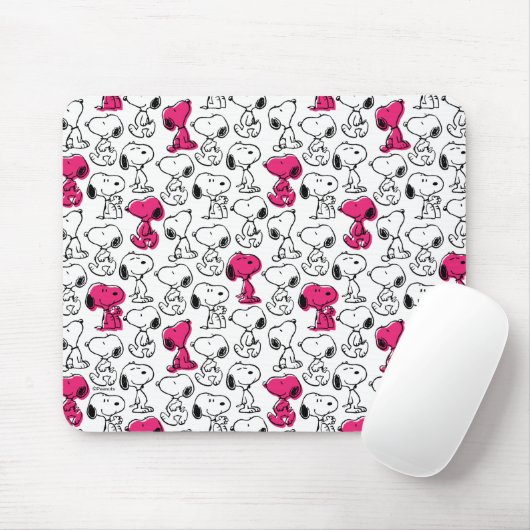 Snoopy Black & Magenta Pattern Mousepad (Mit Mouse)