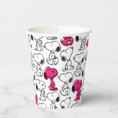 Snoopy Black & Magenta Pattern Pappbecher (Links)