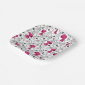 Snoopy Black & Magenta Pattern Pappteller (Gewinkelt)