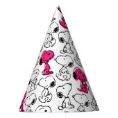 Snoopy Black & Magenta Pattern Partyhütchen (Vorderseite)