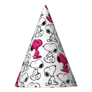 Snoopy Black & Magenta Pattern Partyhütchen