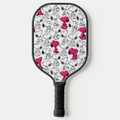 Snoopy Black & Magenta Pattern Pickleball Schläger (Rückseite)