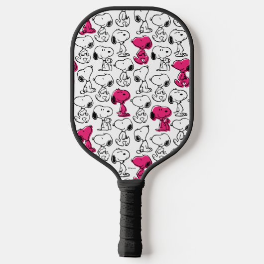 Snoopy Black & Magenta Pattern Pickleball Schläger (Rückseite)