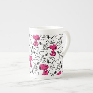 Snoopy Black & Magenta Pattern Porzellantasse