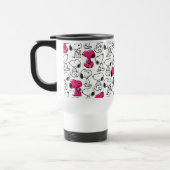 Snoopy Black & Magenta Pattern Reisebecher (Links)