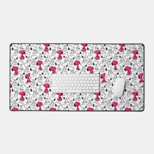 Snoopy Black & Magenta Pattern Schreibtischunterlage (Tastatur & Maus)