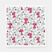 Snoopy Black & Magenta Pattern Serviette (Vorderseite)