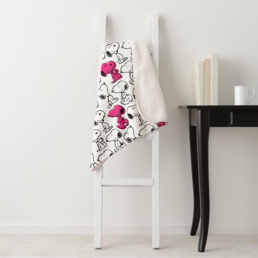 Snoopy Black & Magenta Pattern Sherpadecke (Beispiel)