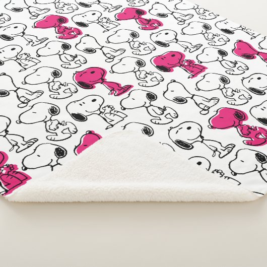 Snoopy Black & Magenta Pattern Sherpadecke (3/4)