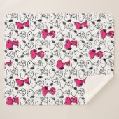 Snoopy Black & Magenta Pattern Sherpadecke (Vorderseite (Horizontal))