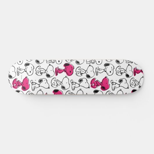 Snoopy Black & Magenta Pattern Skateboard (Horizontal)
