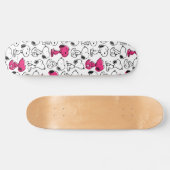 Snoopy Black & Magenta Pattern Skateboard (Horizontal)