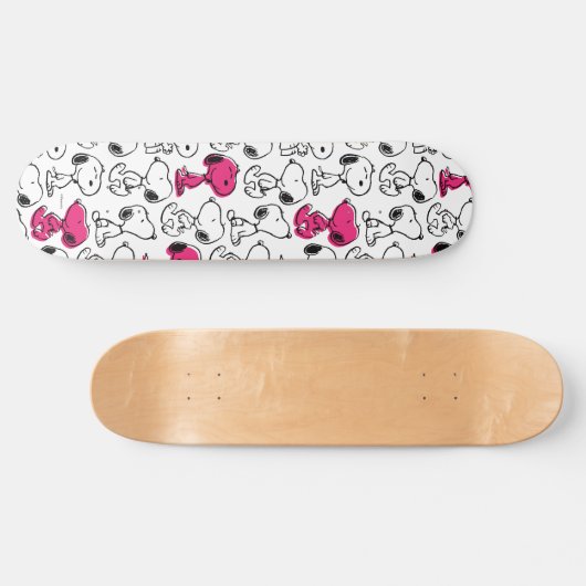 Snoopy Black & Magenta Pattern Skateboard (Horizontal)